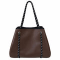 Tote Bag  Marron Cuerda Negras y blanco