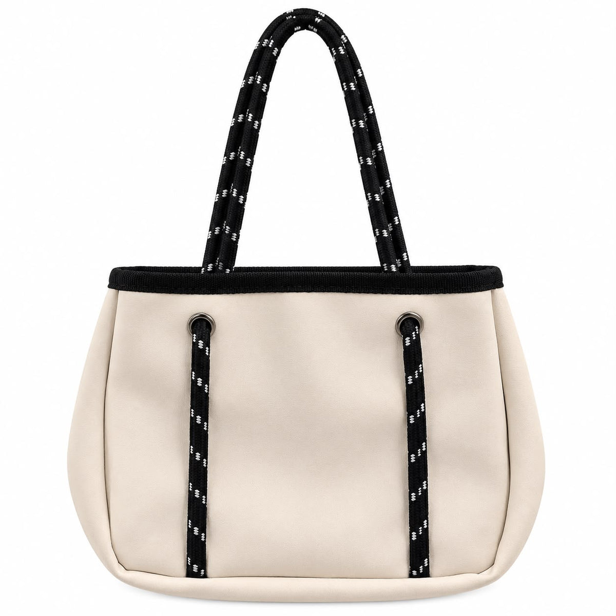 Tote Bag Grande Beige Cuerdas Negras