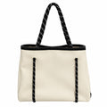 Tote Bag Grande Beige Cuerdas Negras